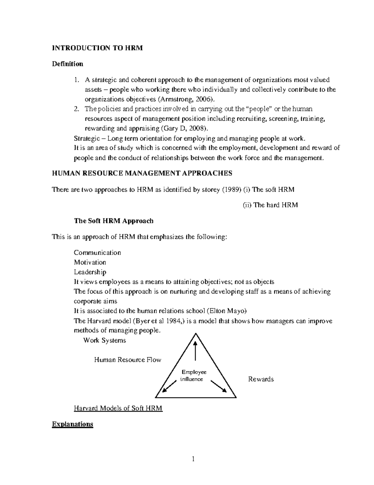 HRM 101: Comprehensive Notes on Human Resource Management - Studocu