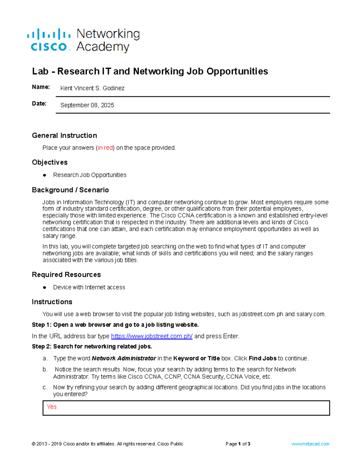 Lab Research: IT & Networking Job Opportunities (IT 101) - Studocu