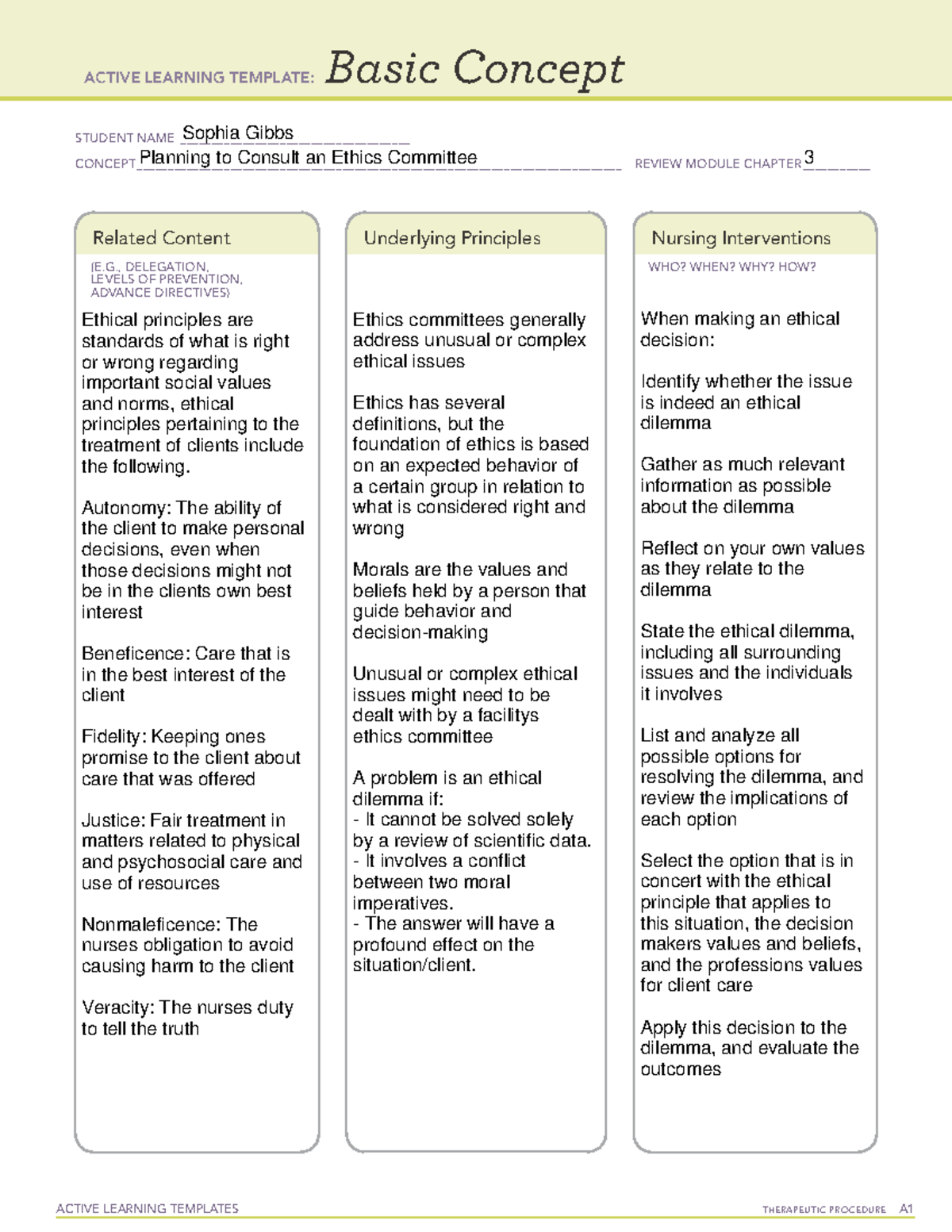 NUR 302: Planning to Consult an Ethics Committee - Active Learning ...