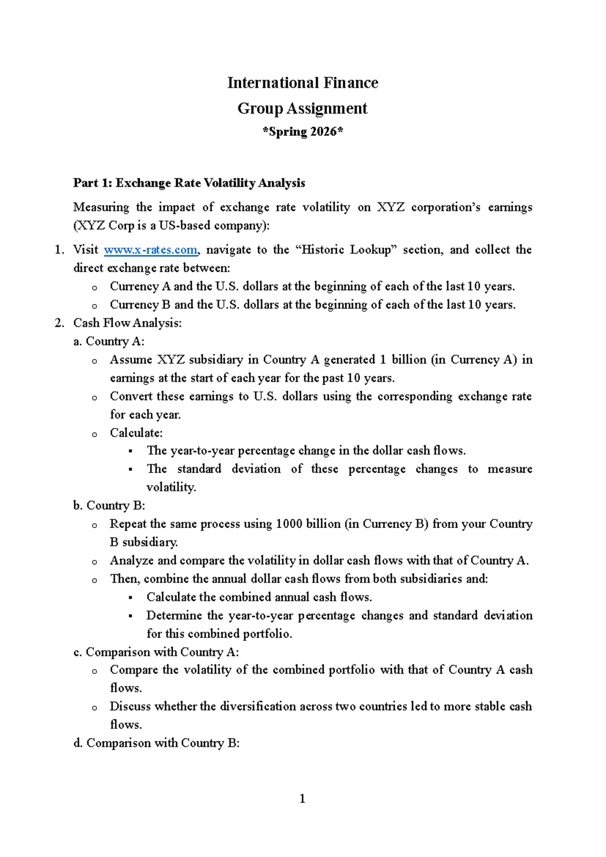 IFI2026 Group Assignment 1: Exchange Rate Volatility & MNC Risk ...