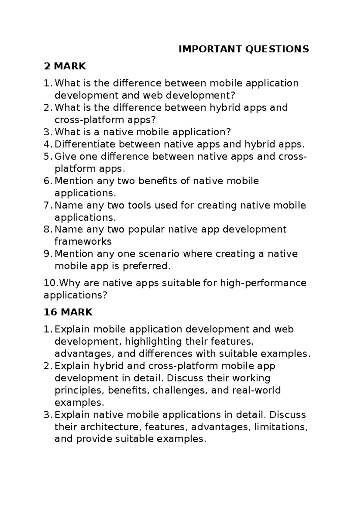 Mobile App Development: Key Questions & Concepts - Studocu