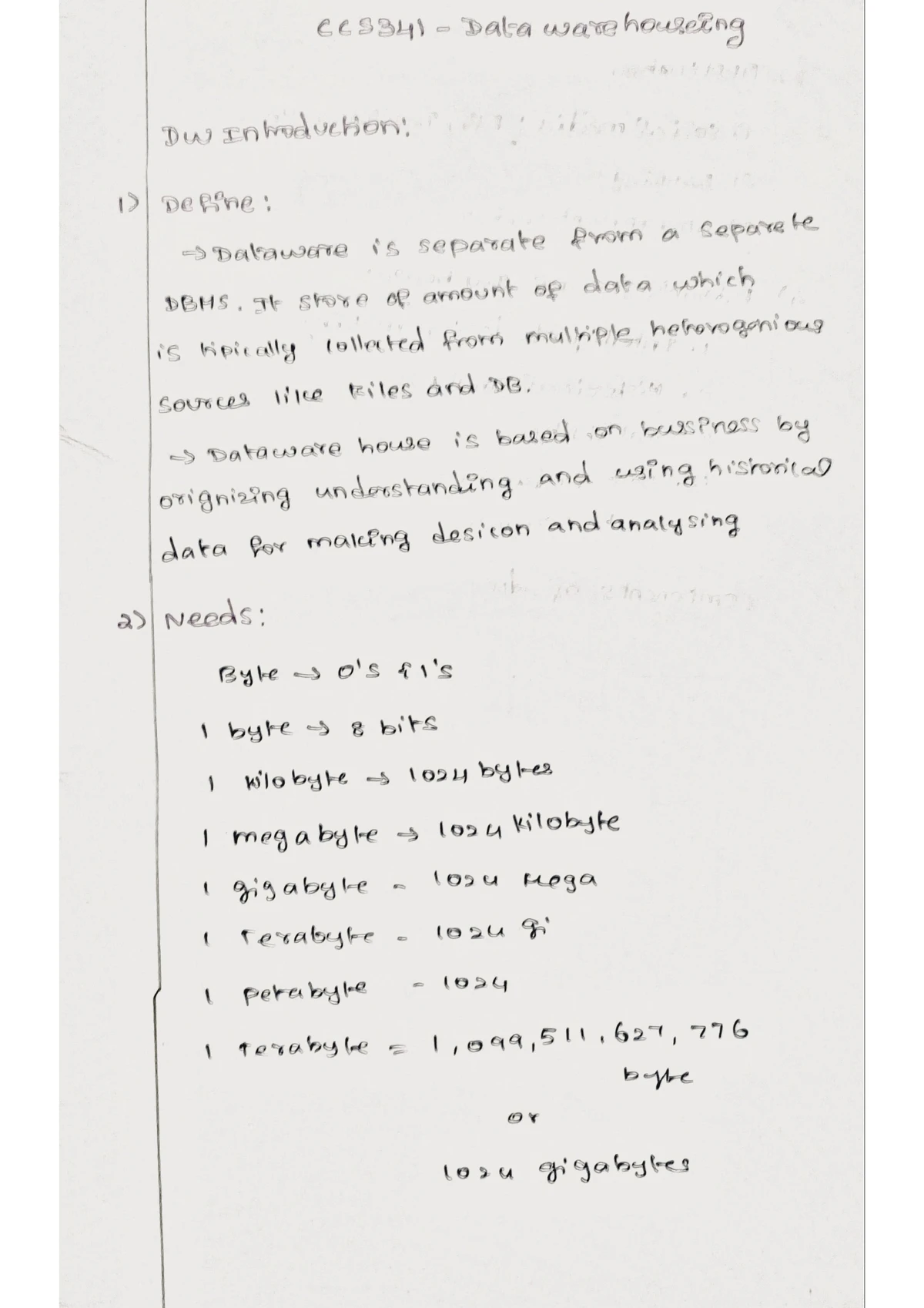 IT1101 Data Warehousing: Key Components & Architecture Overview - Studocu