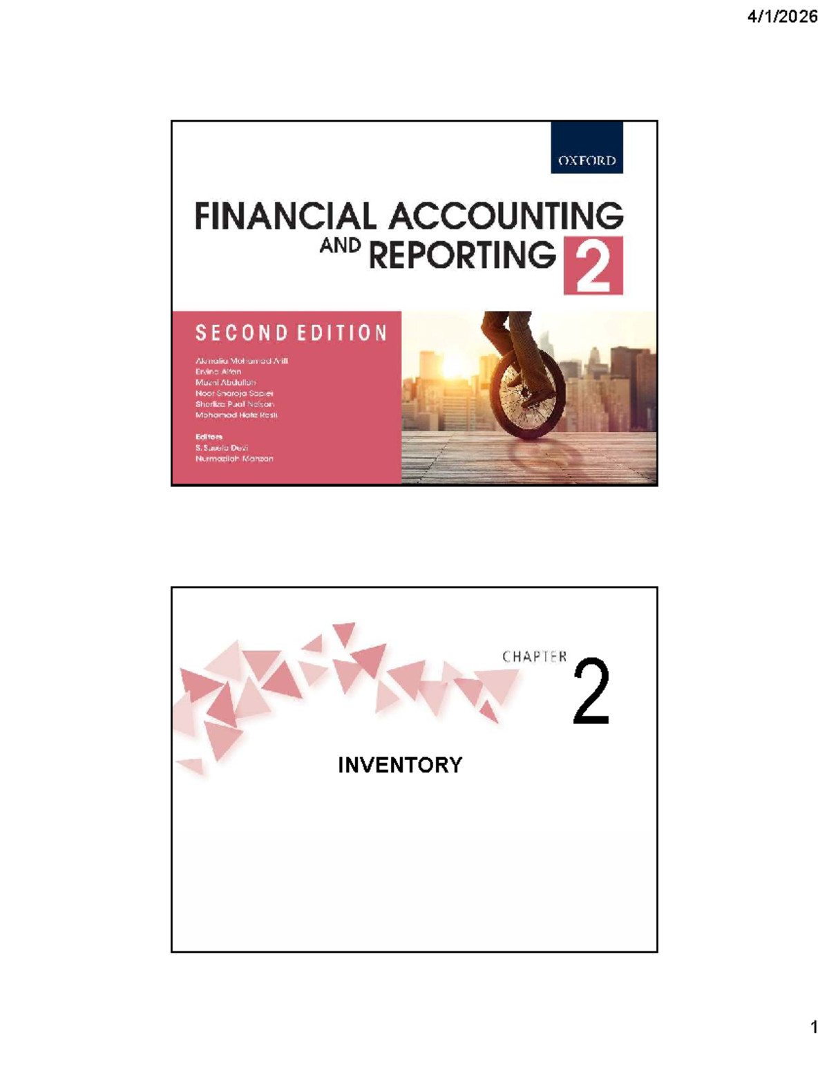 Chapter 2: Inventory Management in Financial Accounting and Reporting 2 ...