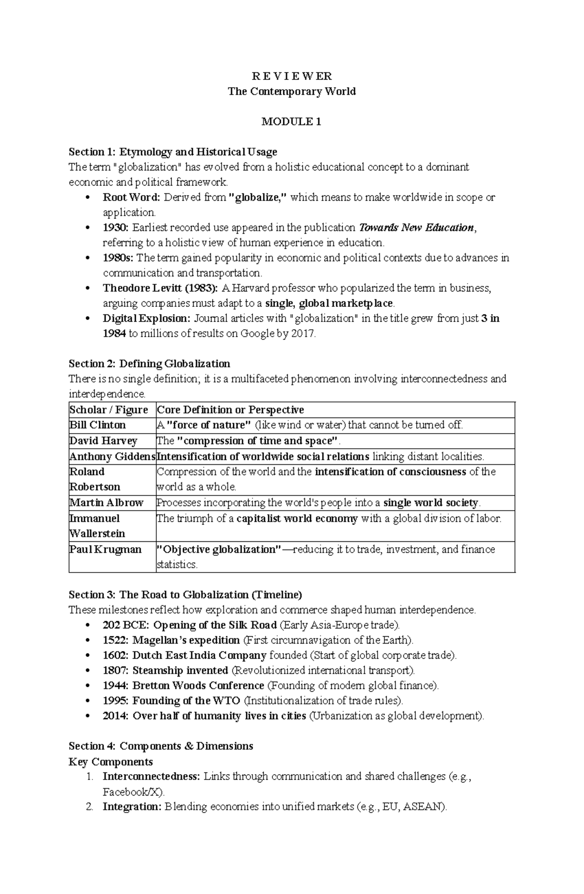 Globalization Overview: Key Concepts and Historical Context (MODULE 1 ...