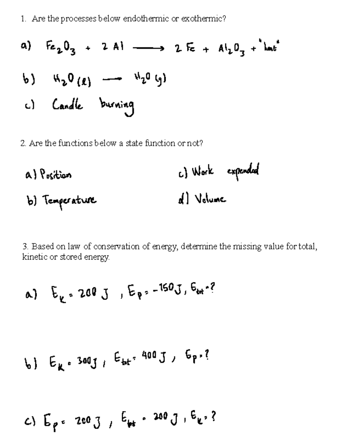 Week 3 Extra Practice: Chem 100 - Thermodynamics & Energy Concepts ...