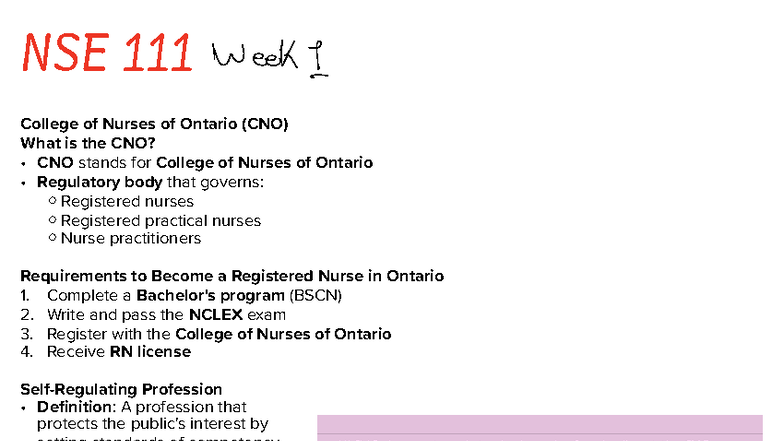 CNO 101: Understanding the College of Nurses of Ontario Standards and ...