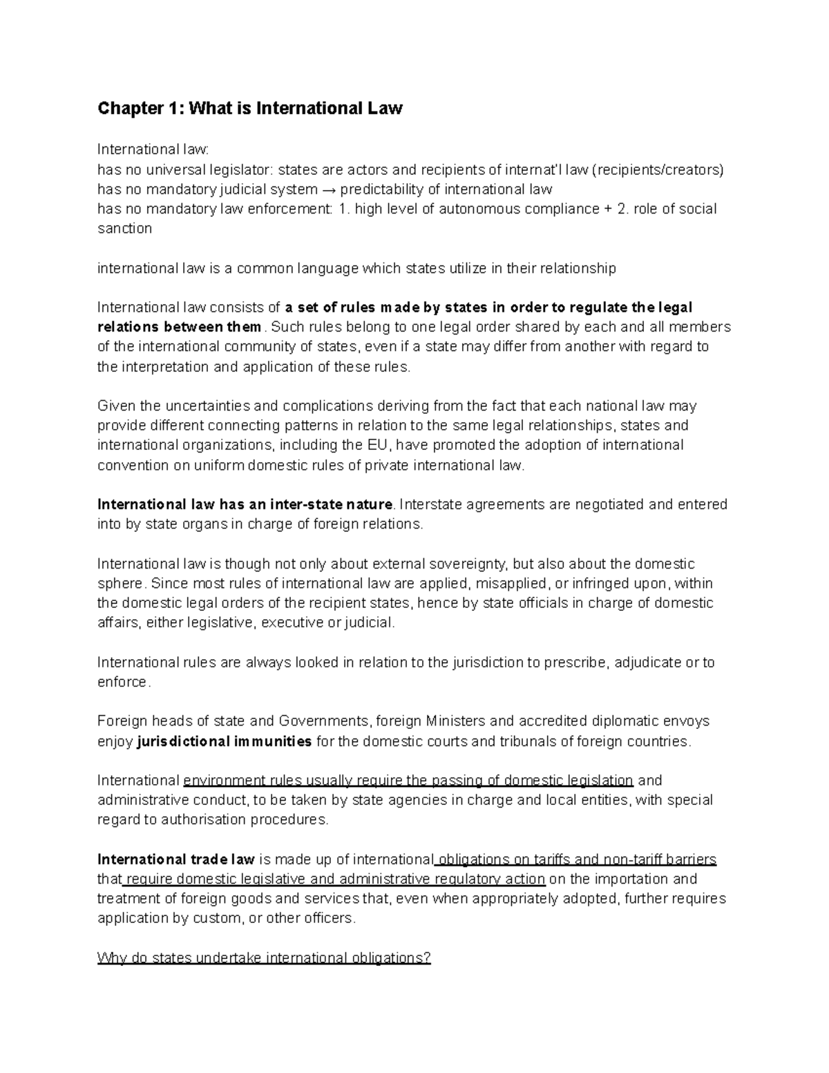 Chapter 1: Introduction to International Law (INTL 101) - Studocu