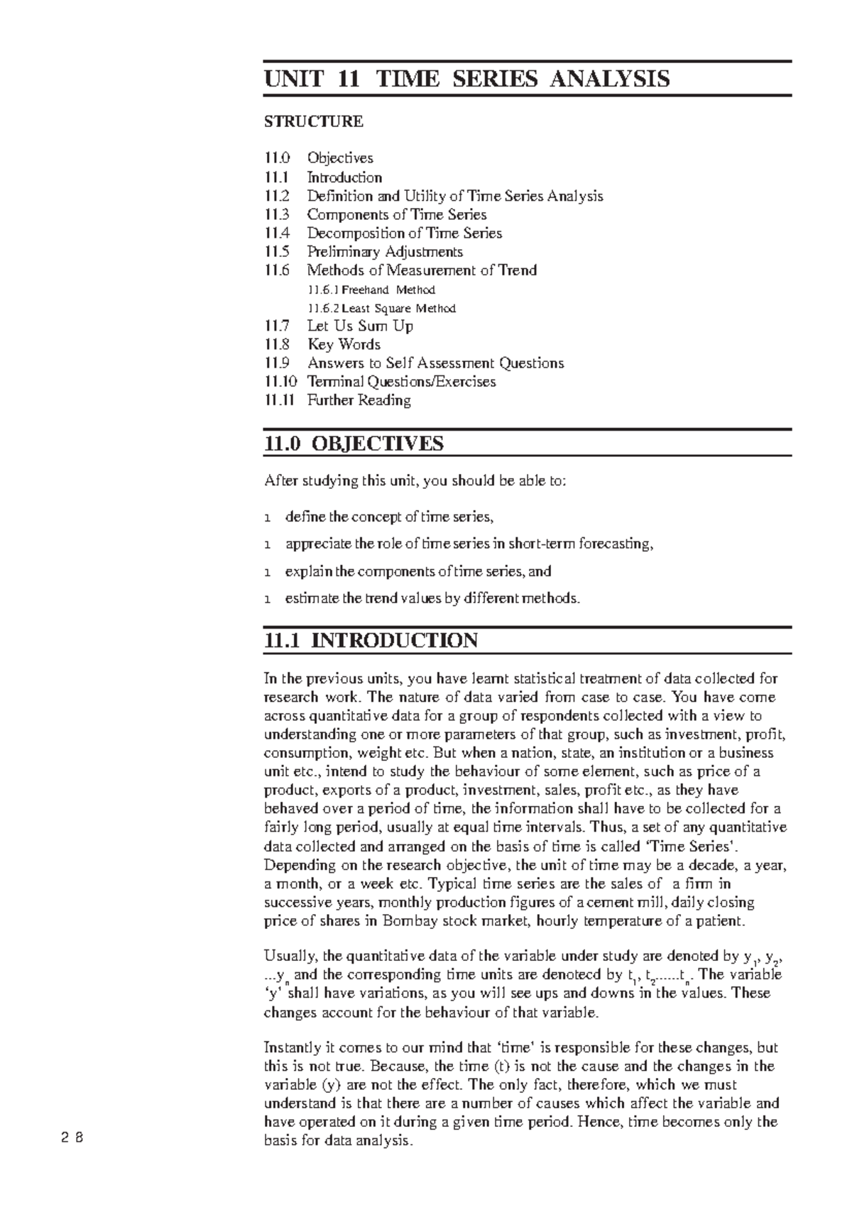 Research Methodology: Unit 11 - Time Series Analysis Techniques - Studocu