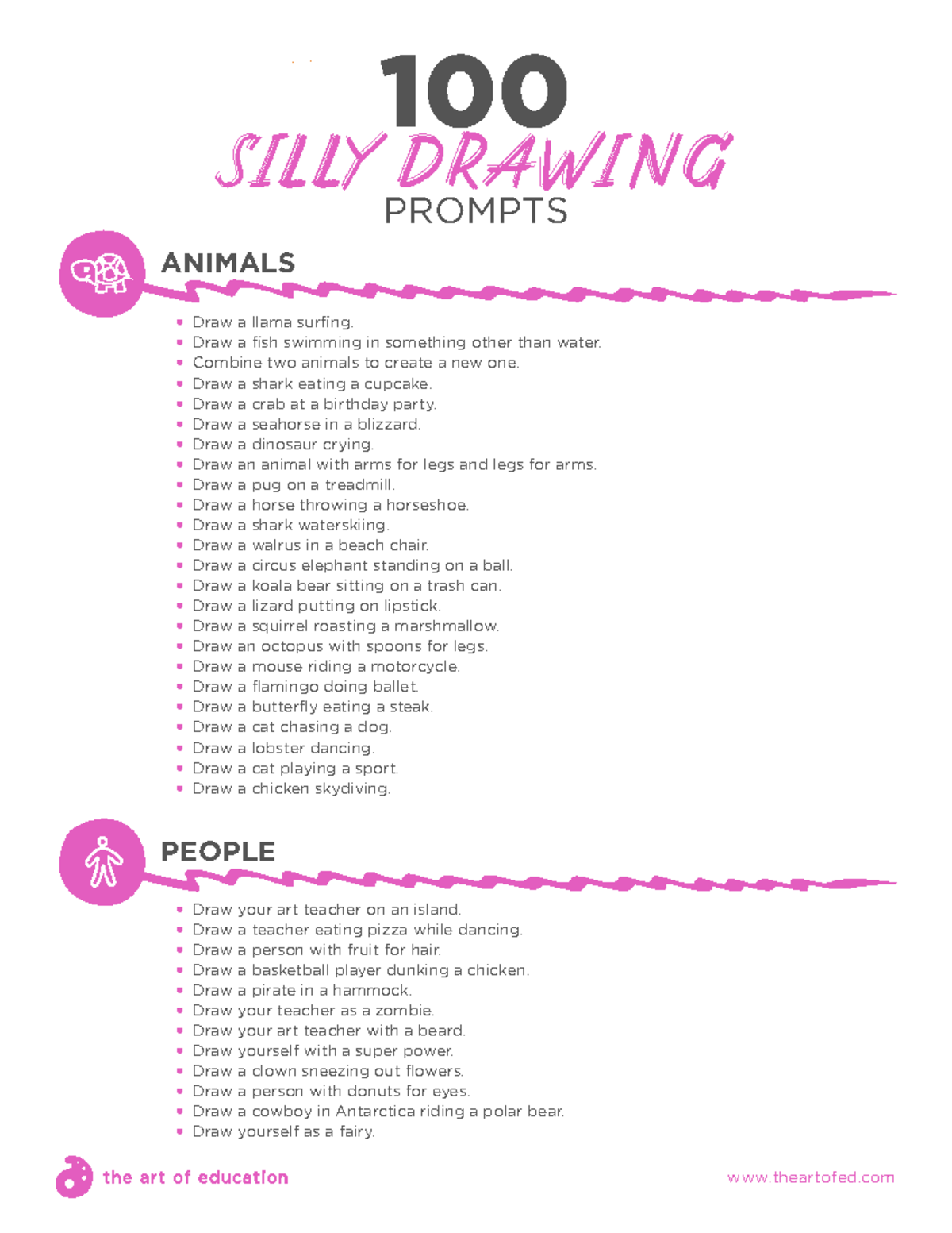 Silly Drawing Prompts: 100 Fun Ideas for Creative Artists - Studocu