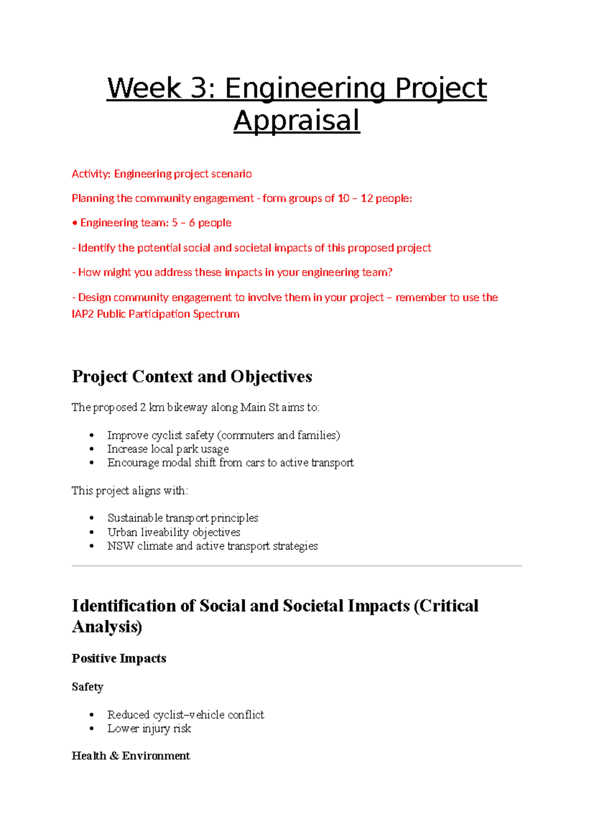 Week 3: Engineering Project Appraisal - Community Engagement Strategies ...