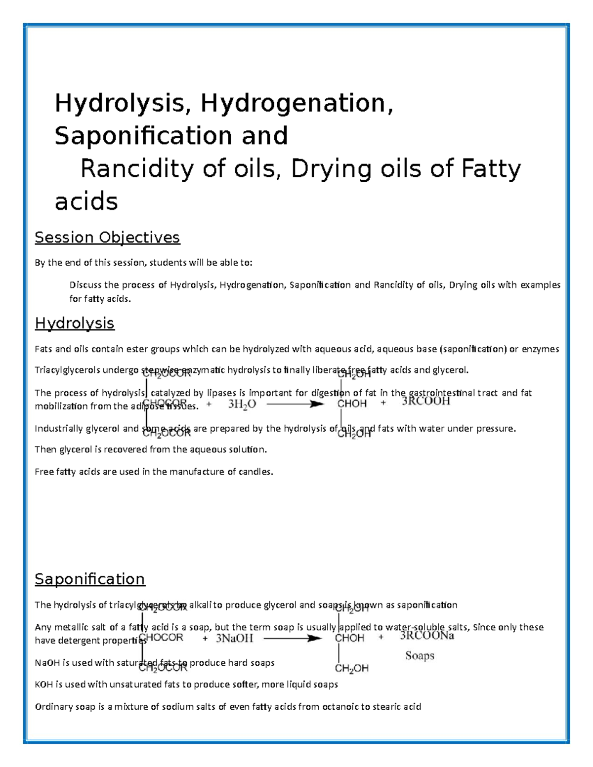Chapter 44: Hydrolysis, Hydrogenation, Saponification & Rancidity of ...