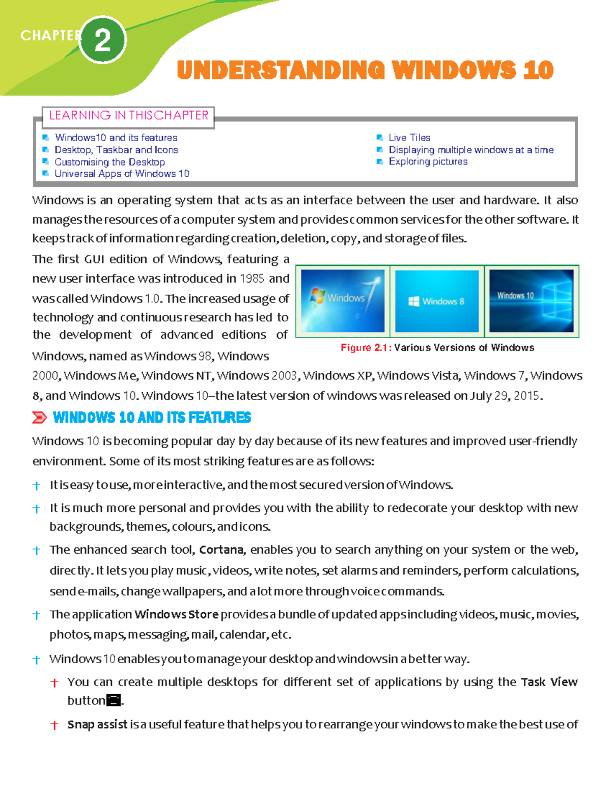 CS 101: Overview of Windows 10 - Chapter 2 Notes and Insights - Studocu