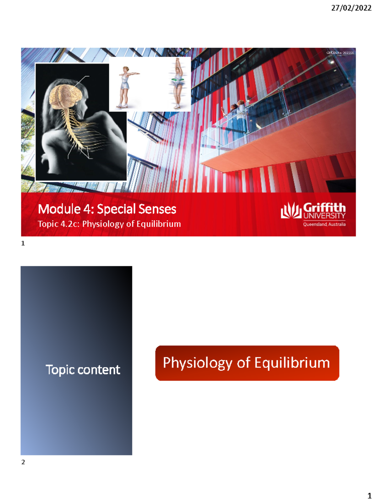 1016MSC Module 4: Physiology of Equilibrium and Balance - Studocu