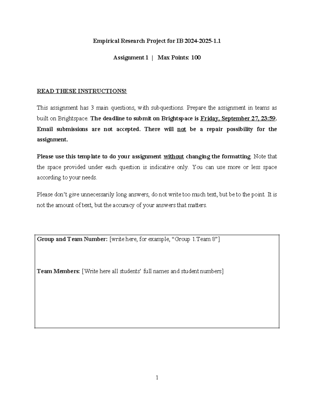 IB 2024-2025-1: Empirical Research Project & Assignment 1 Details ...