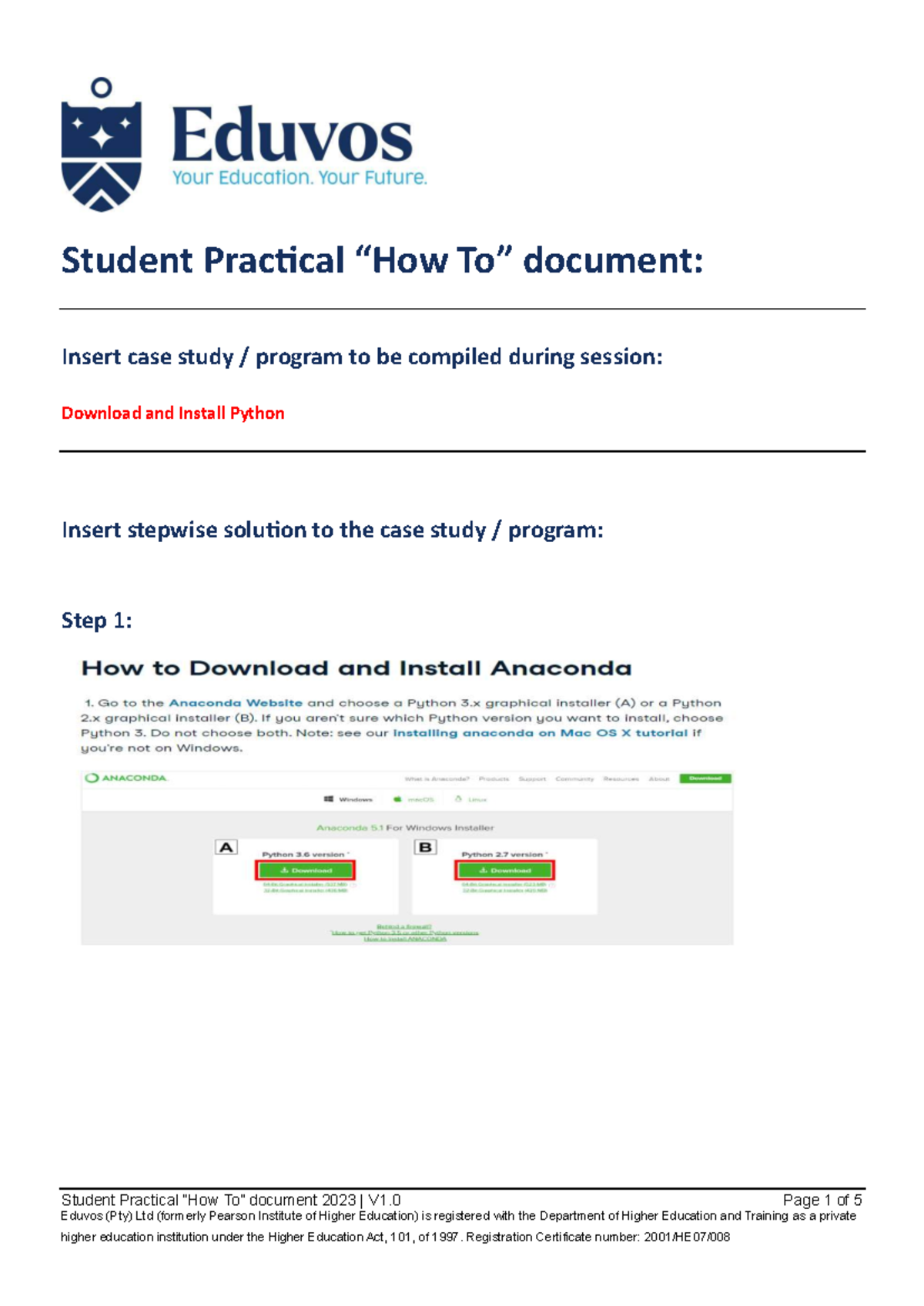 Itpna 2 12 Week 1 Practical 3 Python Case Study Installation Guide