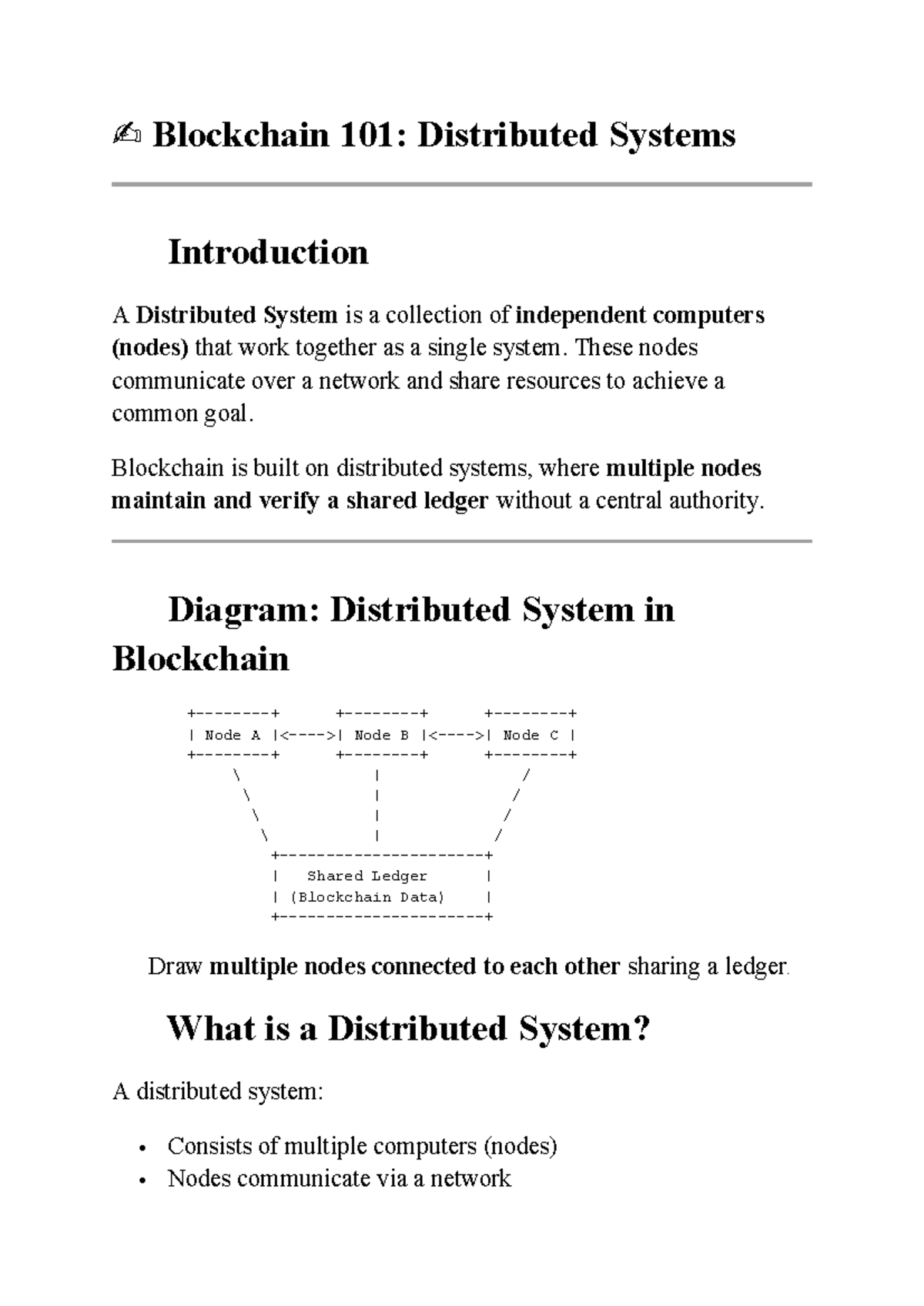 101: Distributed Systems & Blockchain Overview Notes - Studocu