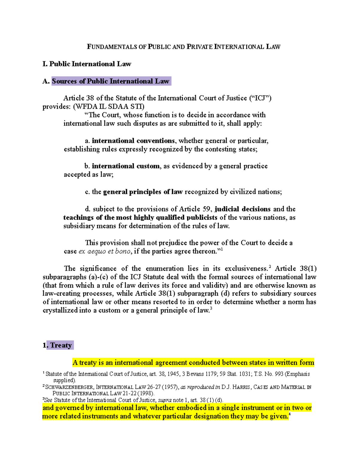Public International Law Lecture Notes: Key Concepts & Sources - Studocu