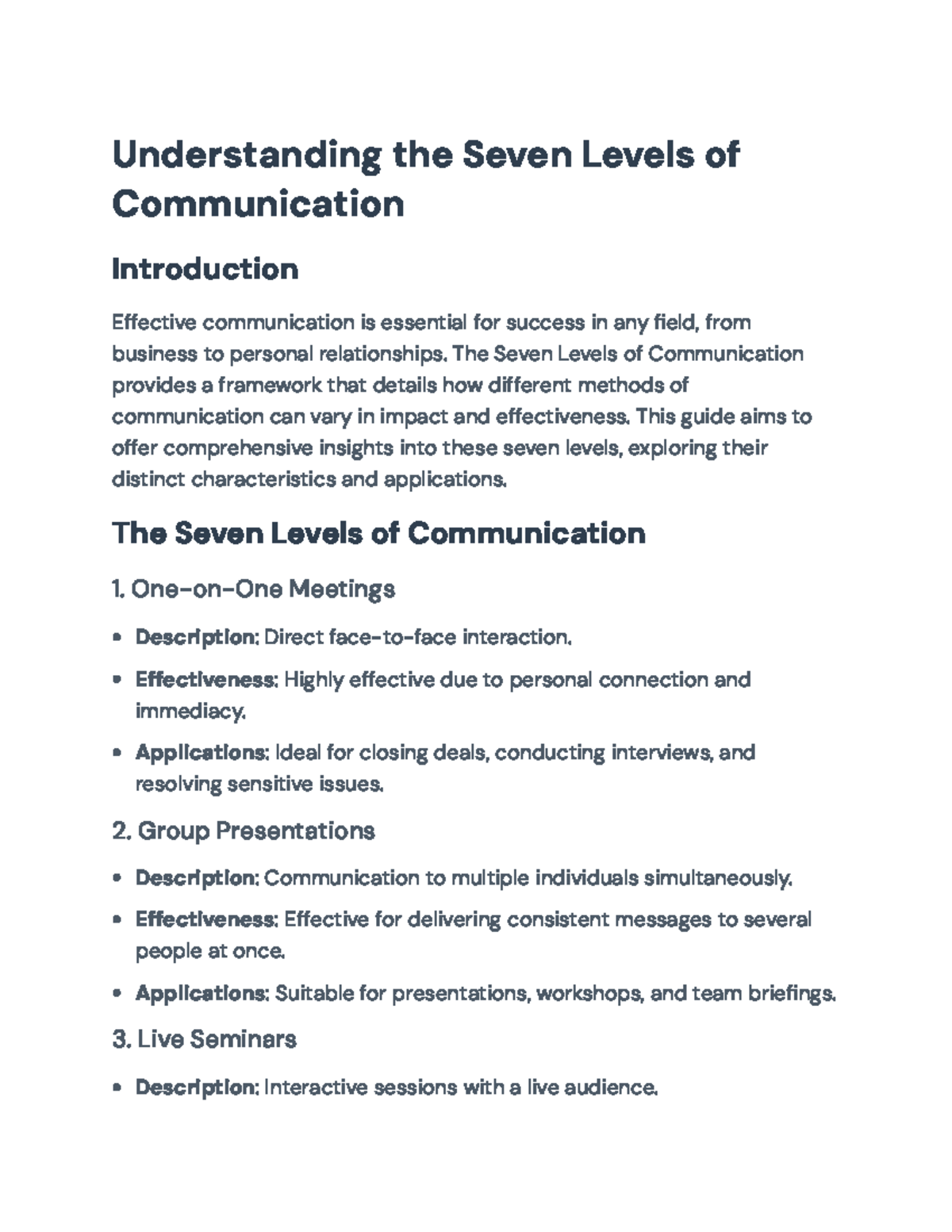 Seven Levels of Communication Framework - Effective Strategies Guide ...