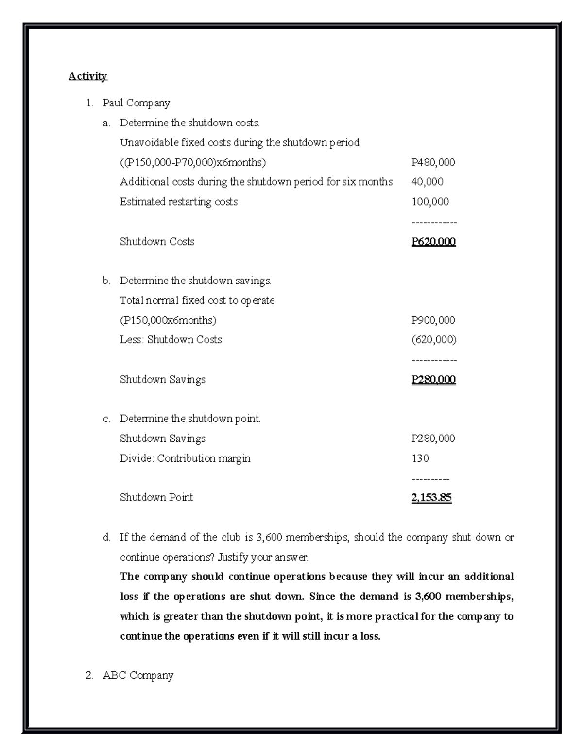 12 Activity 2 - Strategic Cost Management Analysis and Insights - Studocu
