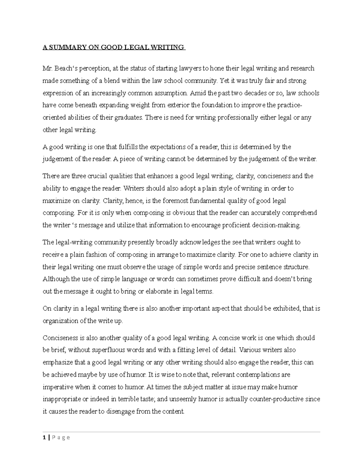 Enhancing Legal Writing Skills: A Guide for Law Students - Studocu