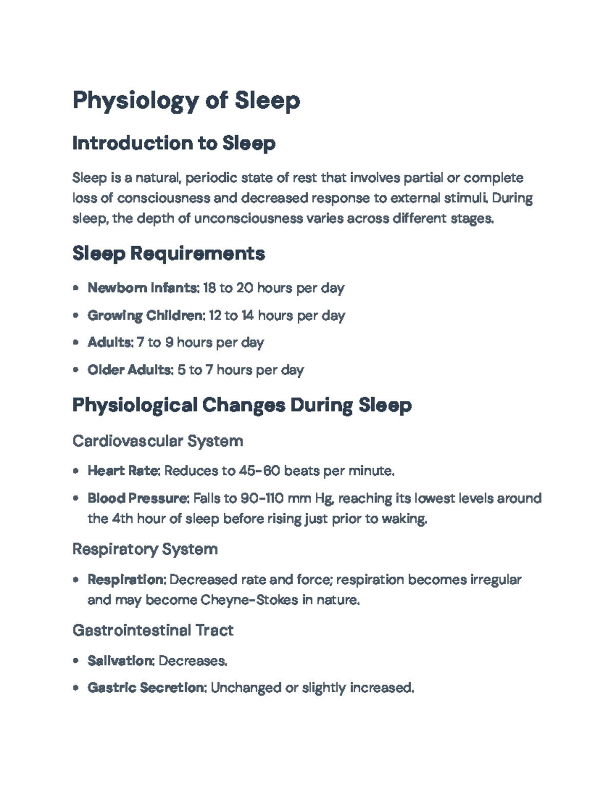 Physiology of Sleep: Mechanisms, Stages, and Disorders Analysis ...