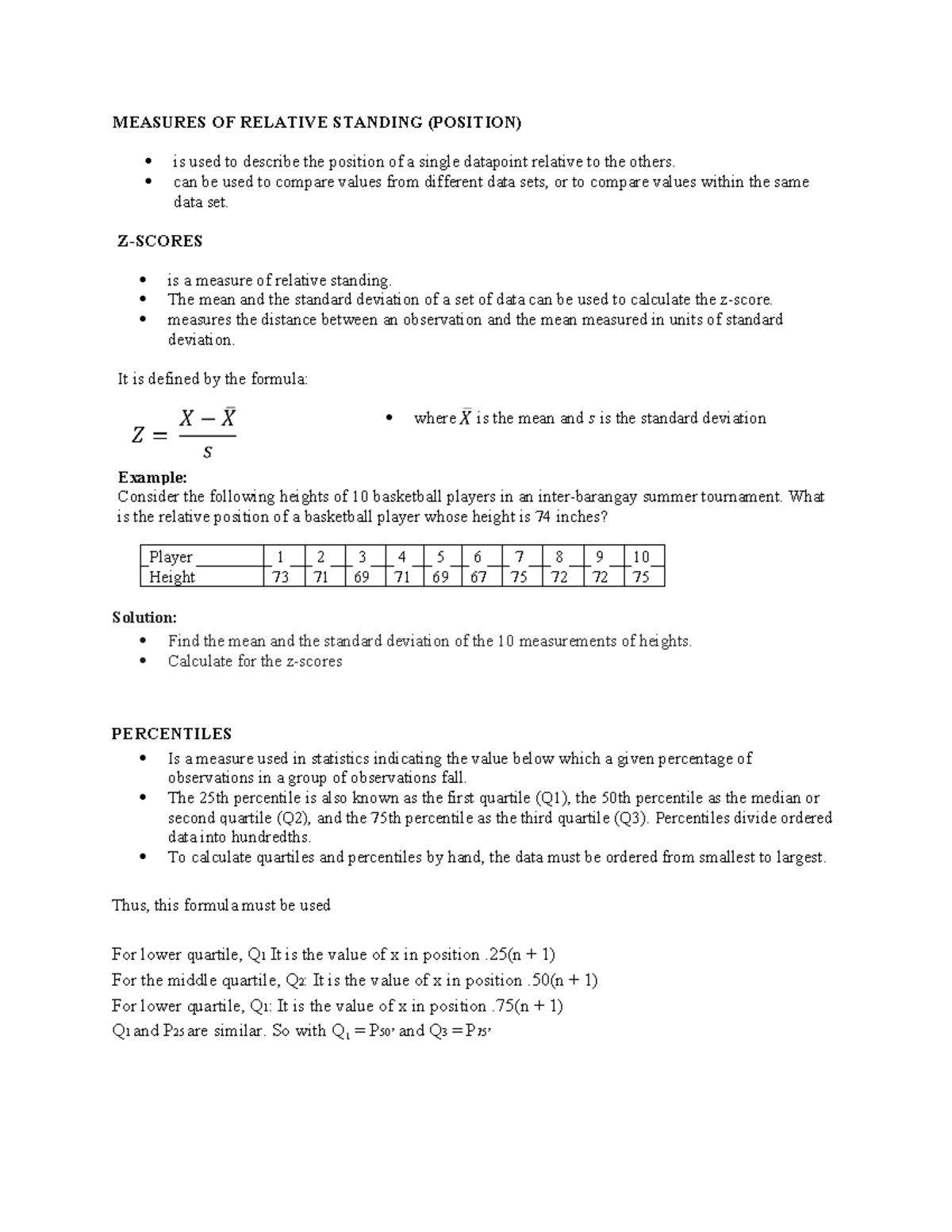Z-Scores and Percentiles: Understanding Relative Position in Stats ...