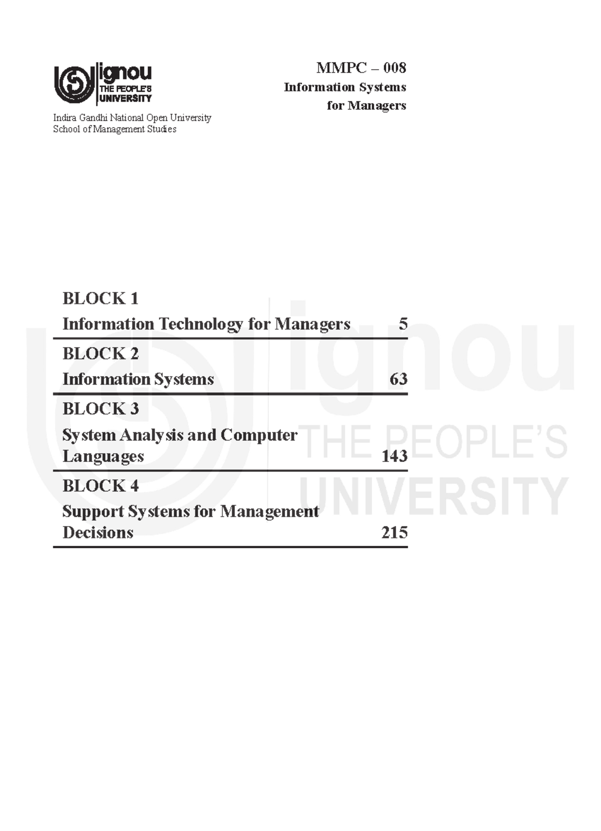 MMPC 008 Information Technology for Managers - Textbook Notes Block 1 ...