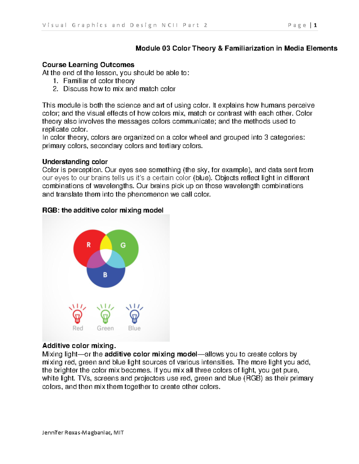 Visual Graphics and Design NCII: Module 03 - Color Theory Insights ...