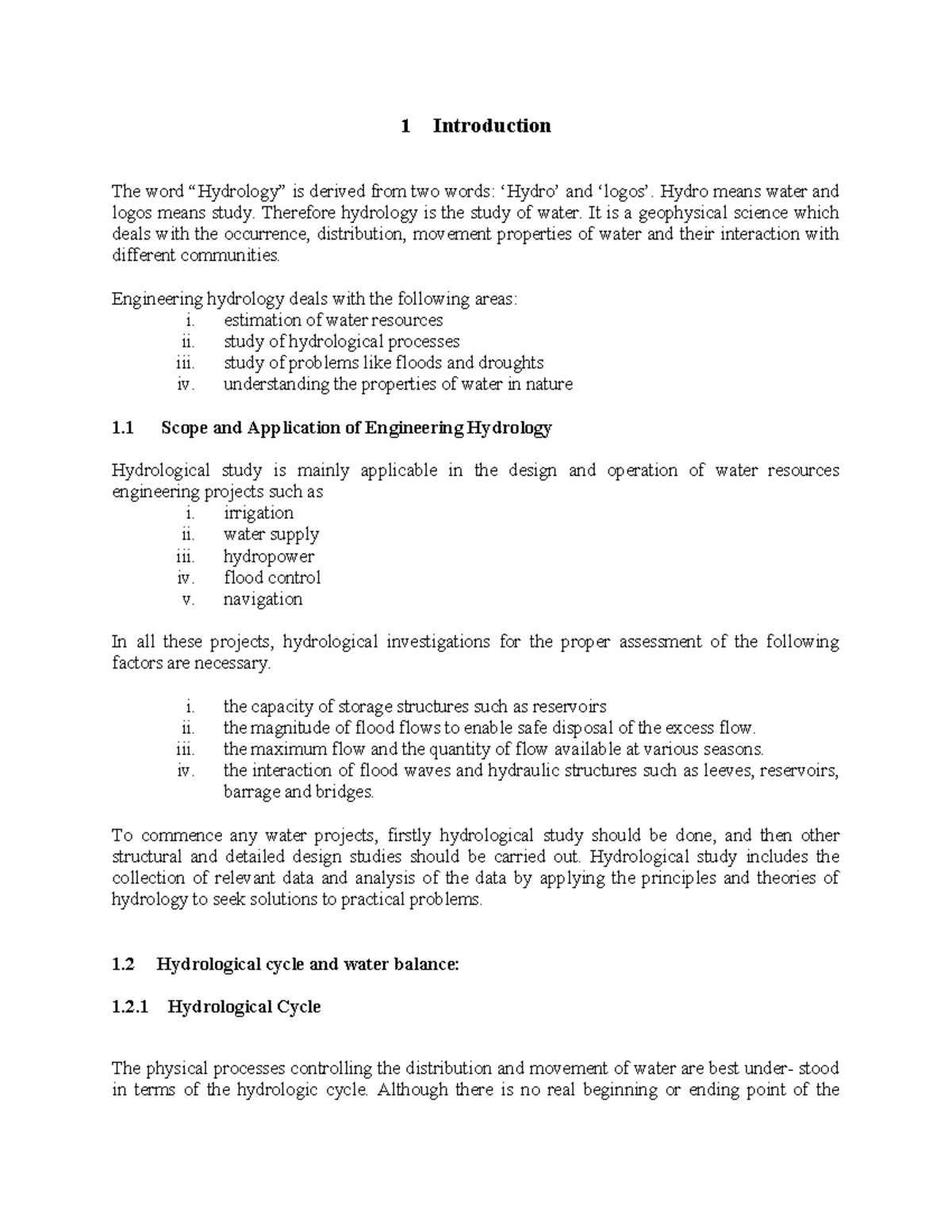 Chap1 - Engineering Hydrology Notes: Overview and Concepts - Studocu