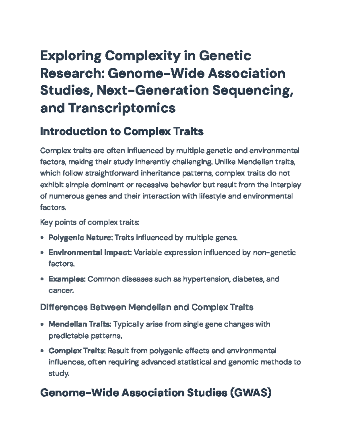 Exploring Complex Traits: GWAS, NGS, and Transcriptomics Insights ...
