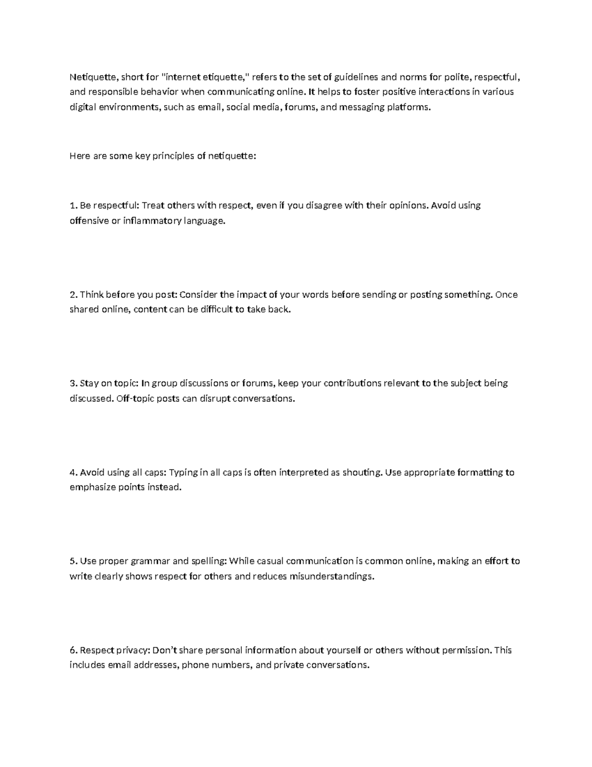 Netiquette Guidelines for Online Communication: Best Practices - Studocu