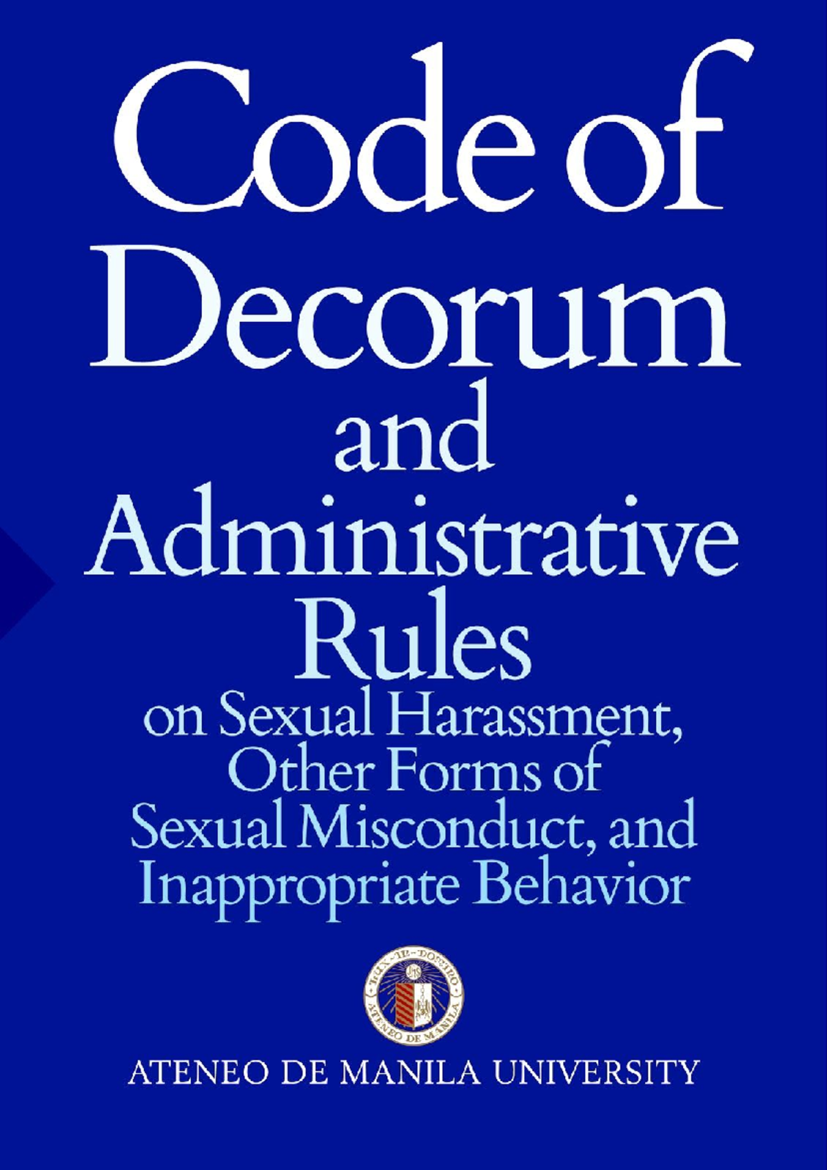 2020 08 28 ADMU Code Decorum Administrative Rules v1 - TABLE OF ...