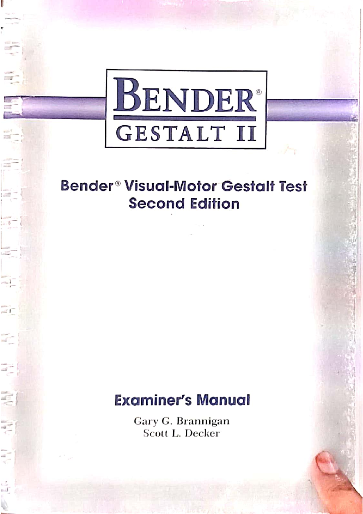 BENDER R GESTALT II: Comprehensive Manual for Test Administration and ...
