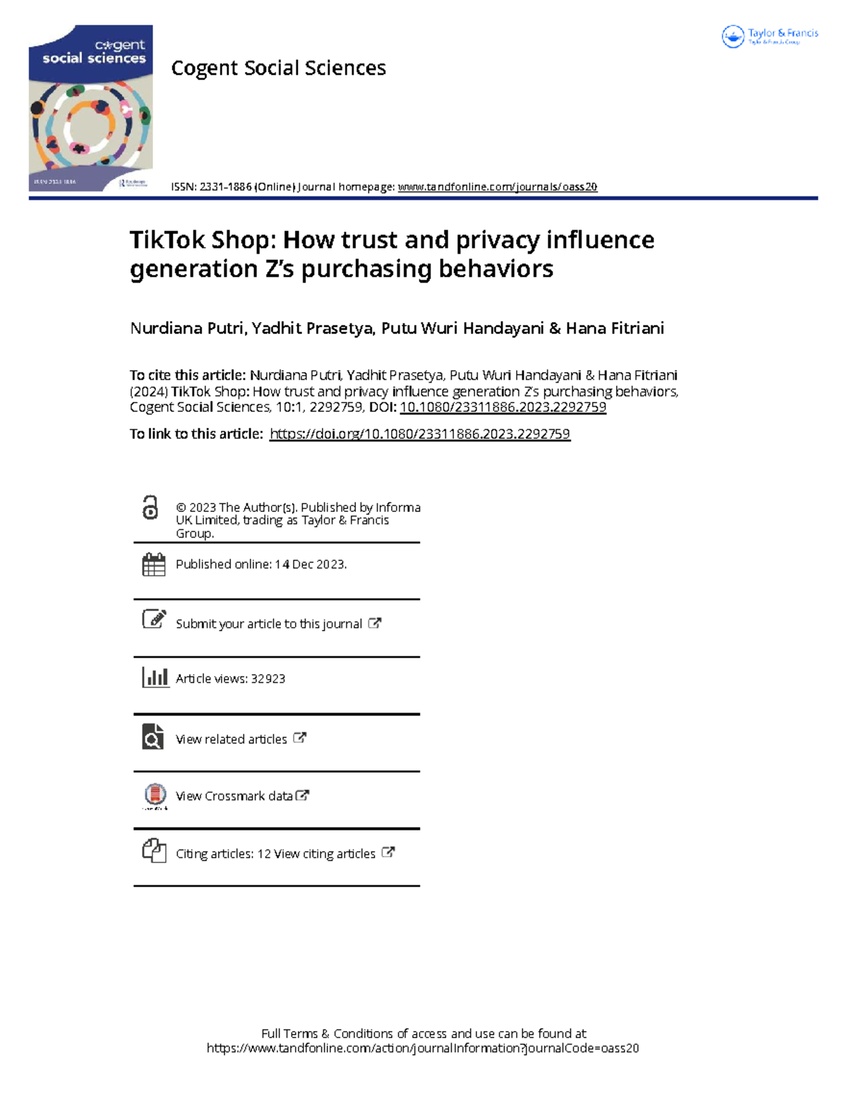 TikTok Shop: Trust, Privacy, and Gen Z Purchasing Behavior Analysis ...