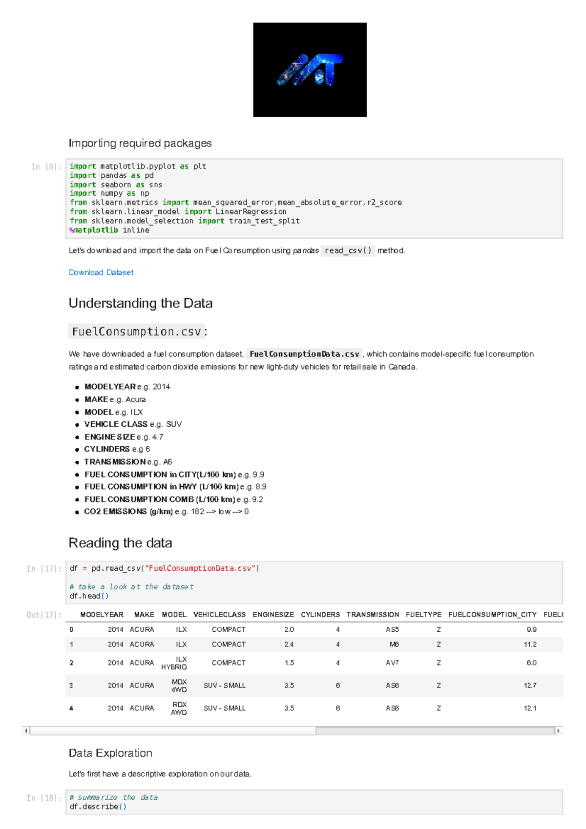 Python Multiple Linear Regression - Importing required packages Let's ...