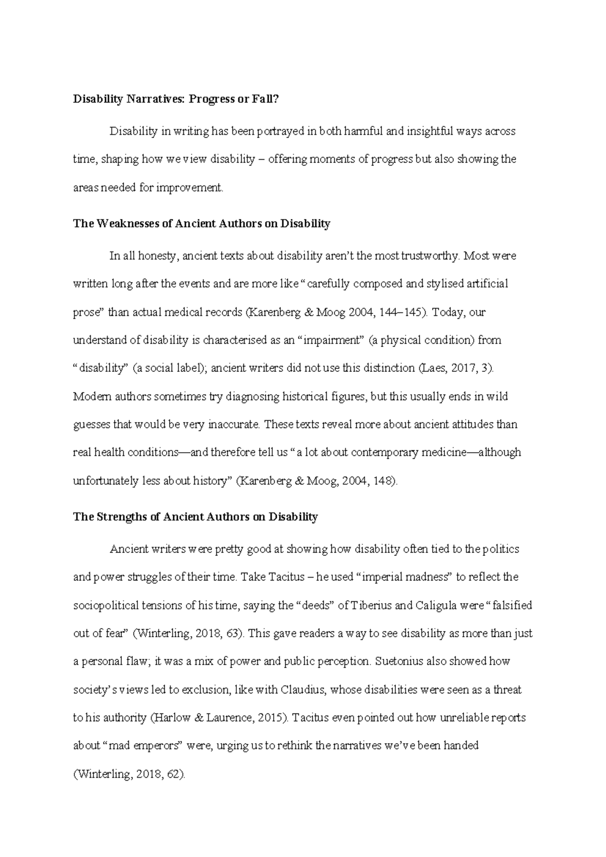 Disability Narratives: Progress or Failures in Ancient & Modern Writing ...