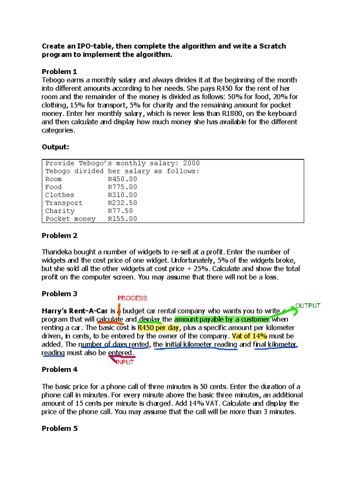 Home Work 1: Algorithm Implementation & Scratch Program Tasks - Studocu