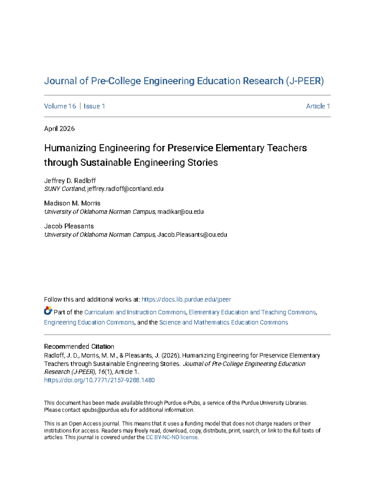 Humanizing Engineering: Sustainable Stories for Preservice Teachers ...