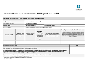 BTEC HND Computing Unit 4: Database Design Development Internal ...
