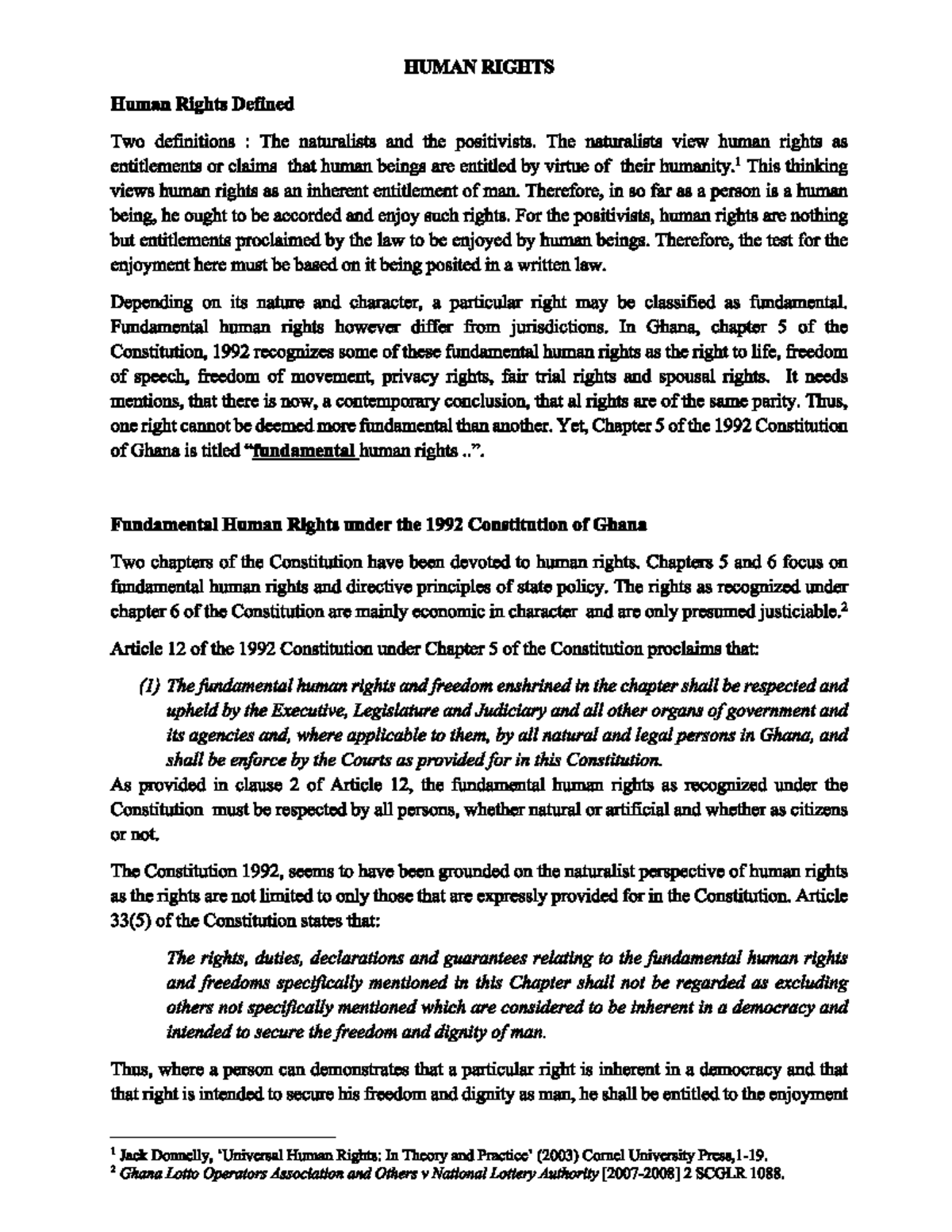 Human Rights Lecture 4: Analyzing Ghana's Constitutional Framework ...