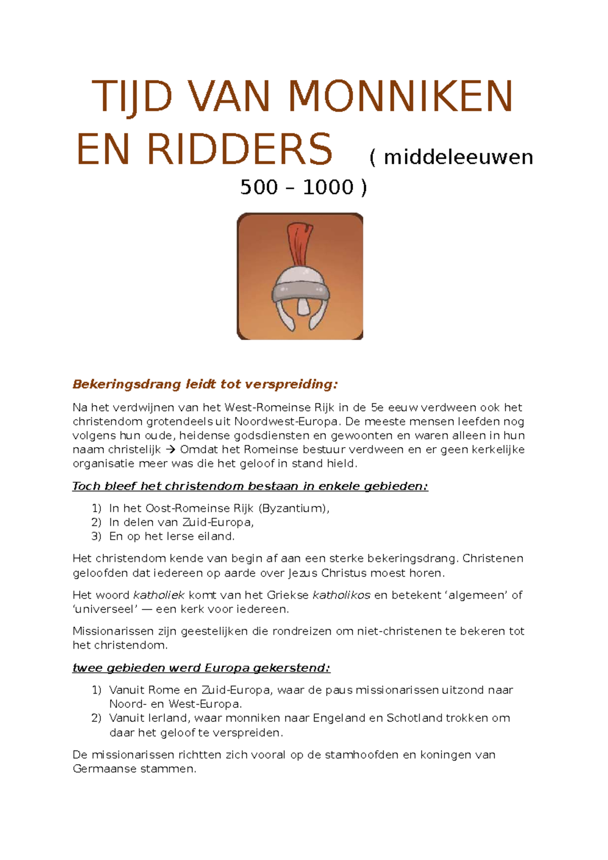 Tijd van Monniken en Ridders (Middeleeuwen 500) - Een Overzicht ...