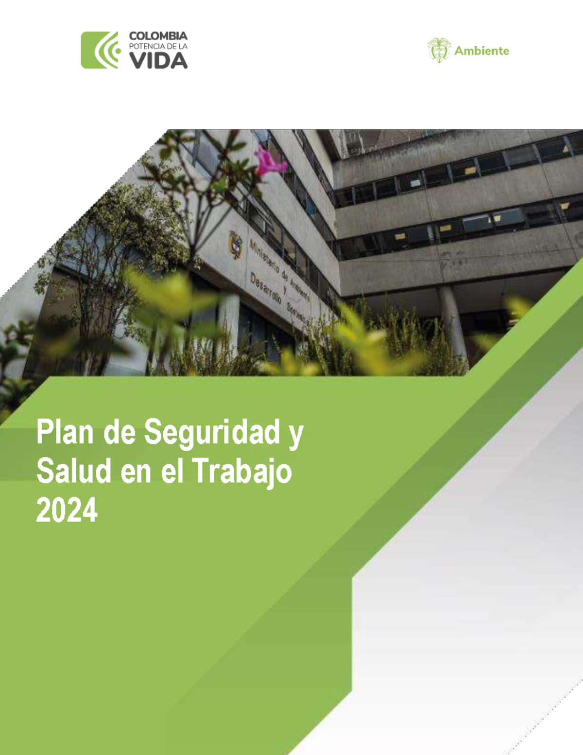 Plan de Seguridad y Salud en el Trabajo 2024 - Ministerio de Ambiente ...