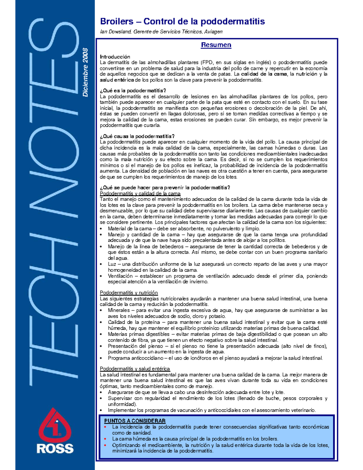 Control de Pododermatitis en Broilers: Prevención y Manejo - Studocu
