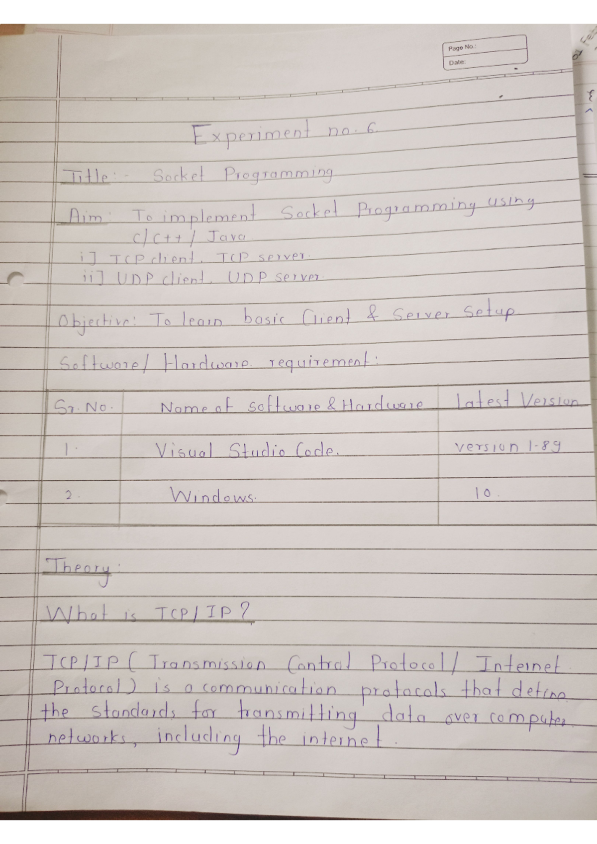 Practical Computer Network - Page No.: Date: Experiment no 6 Title ...