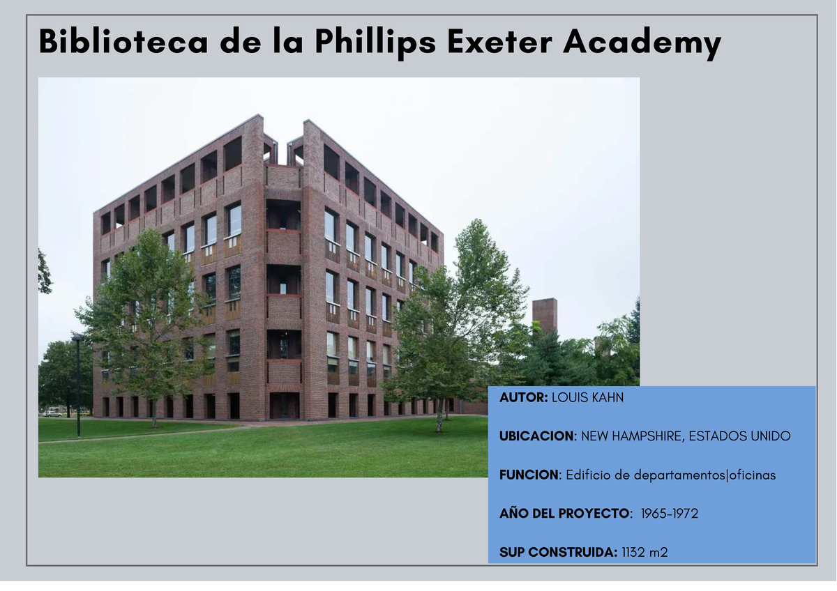 Plano De Biblioteca Da Academia Phillips Exeter