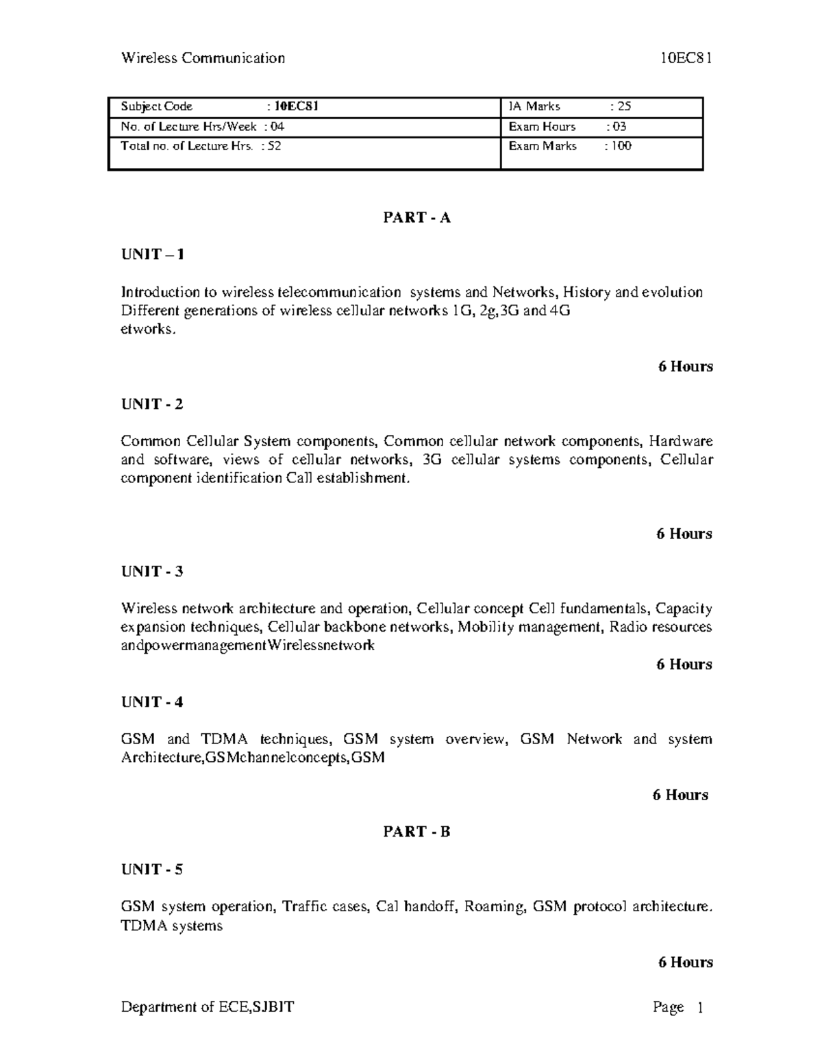 Wireless Communication Notes Summary for 10 EC81 Course - Studocu