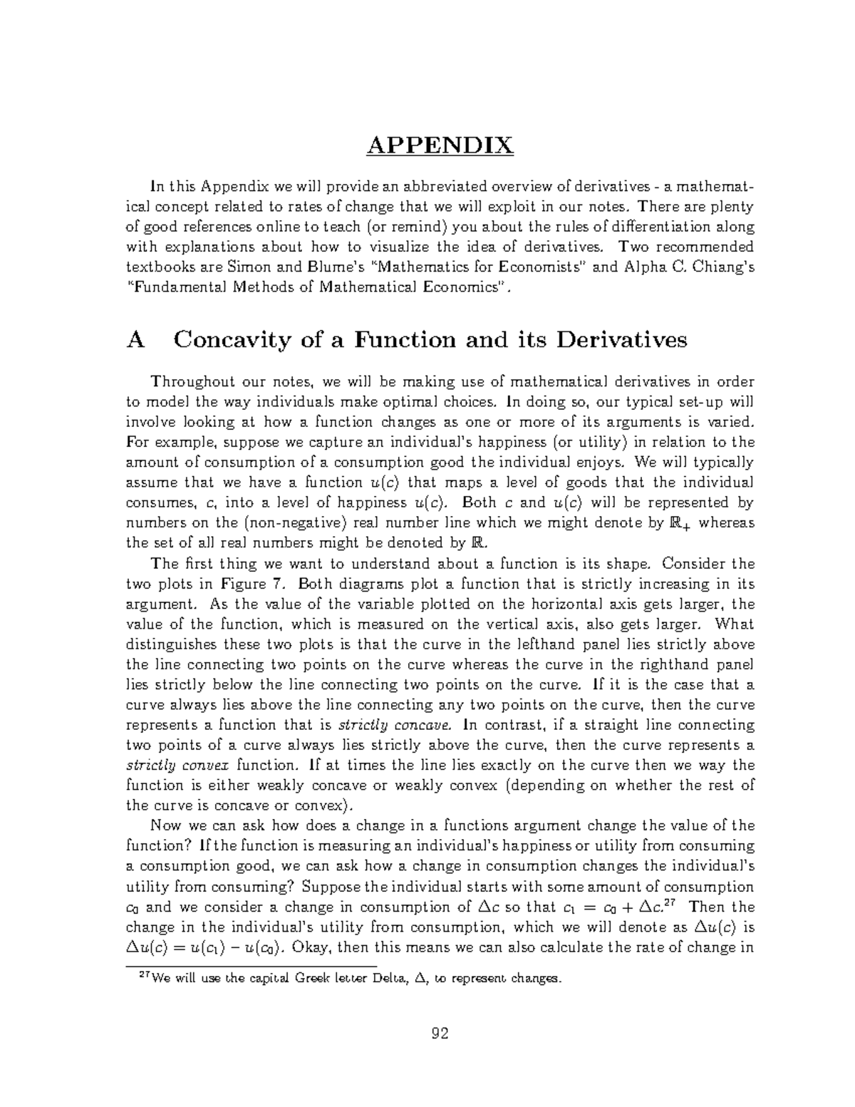 Mathematical Derivatives Overview - Class Notes Appendix - Studocu