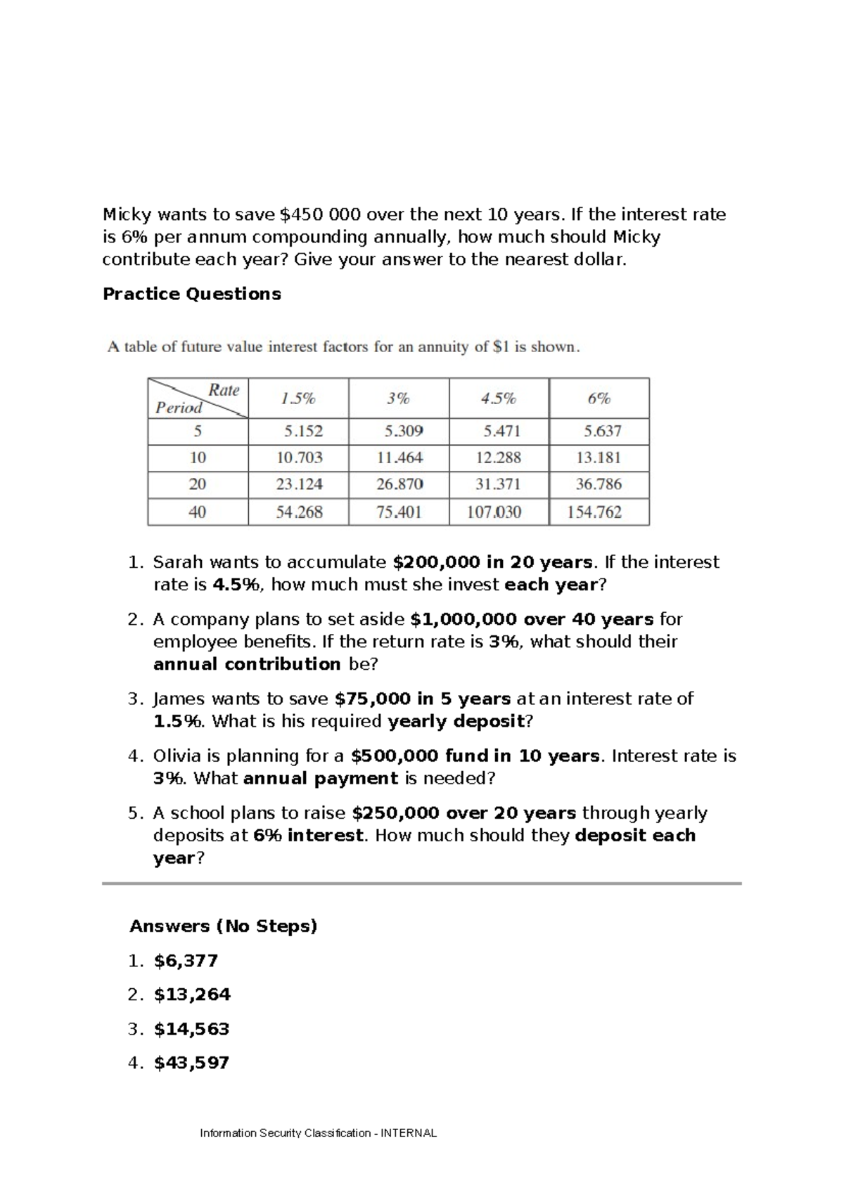 Annuity Practice Questions & Solutions - Past Papers - Studocu
