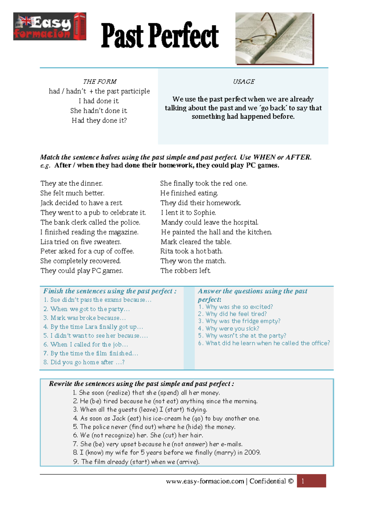 Past Perfect Simple Exercises With Answers - Infoupdate.org