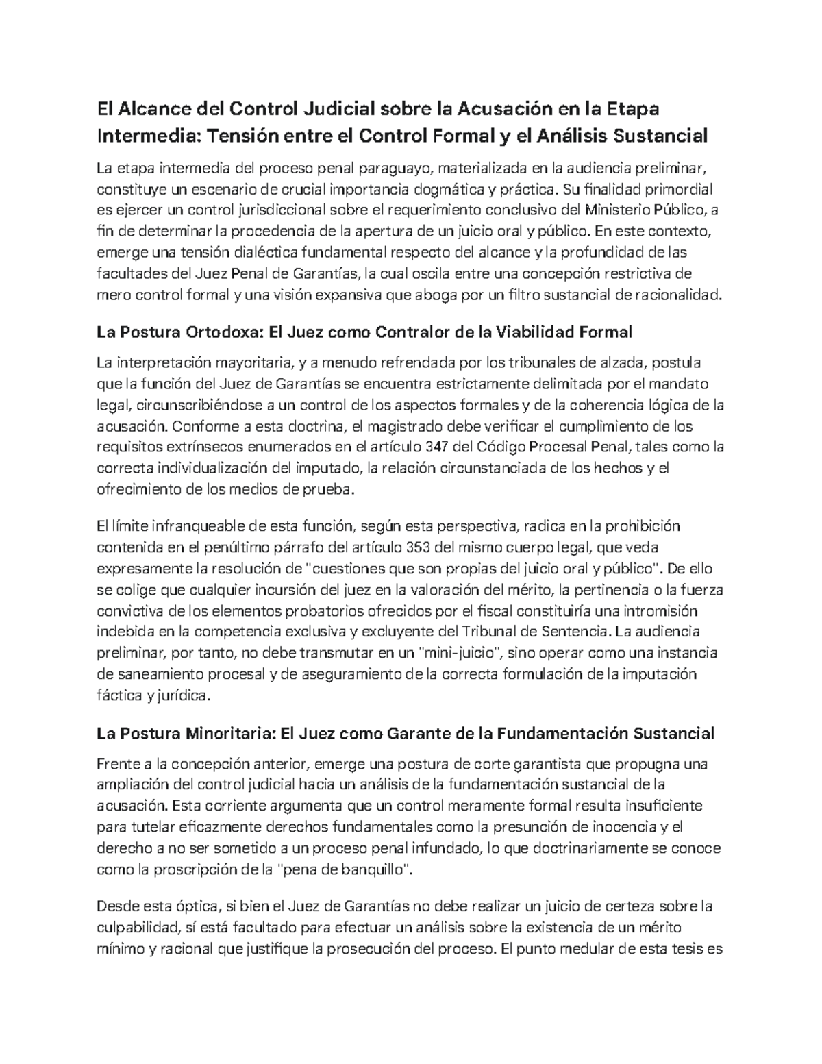 Control Judicial de la Acusación en la Etapa Intermedia: Análisis y ...